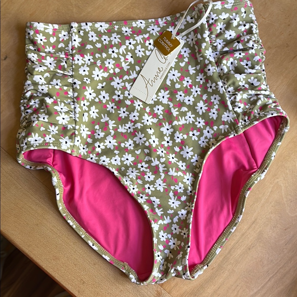 Anne Cole Olive Floral Bikini Bottoms